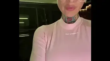 bald tattooed slut squirting in public parking
