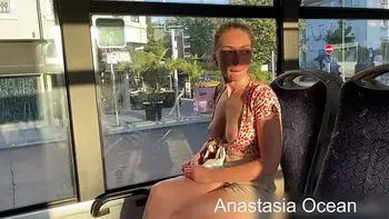 Emerald Ocean toples in public bus.