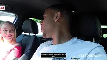 ALMOST CAUGHT! Old people walked by while BLACK DUDE fucks me IN HIS CAR: Chrystal Sinn  (FULL SCENE)- MISSDEEP.com