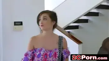 hot brunette teen giving blowjob