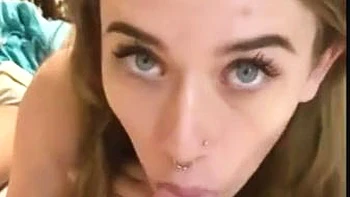 Leaked pov  hot girlfriend wpierced nose sucking  edging two tone malone dick: Porn