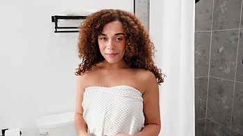 A hot brunette couple enjoy a sensual bath together, showcasing Celtic Iron’s intense chemistry.