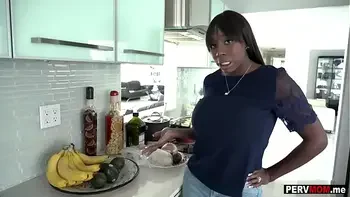 Black stepmom with huge tits comforted her sad stepson