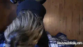 Hot Blonde Wife gets a Mouthful of Cum