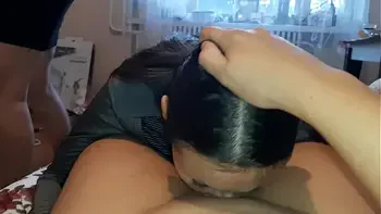 My girlfriend made me cunnilingus while the cleaner was washing the floor - Lesbian Illusion Girls