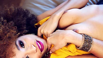 Hot couple Madison and Cecilia Lion enjoying intimate moments together with passion.