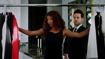 Ebony milf September Reign gets her pussy railed in intense scenes.