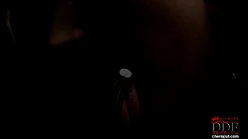 Dick tease in leather and stockings