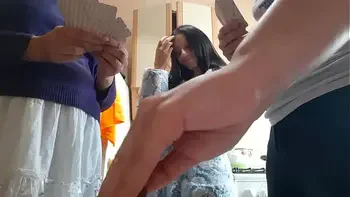 My Step Sister Lost Her Girlfriend at Cards - Lesbian Illusion Girls