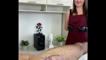 During the training of an apprentice client powerfully cum in the office SugarNadya