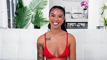 Ameena Green shows off her big ass in thong and bra during a steamy scene.