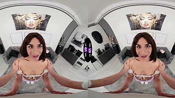 Brunette teen Lola Danger enjoys riding cock in reverse cowgirl position