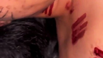 Halloween Party, She Cant Stand The Heat And They Look For A Room To Fuck, She Blew It All Up