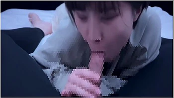 Short-cut College Student With Dark Hair Gets Oral Ejaculation In A Thick Blowjob And A Lot Of Sperm