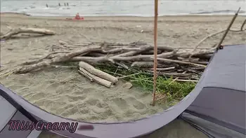 Flashing cock in public - My wife makes me cum in front of strangers on a nude beach - It's very risky with close people 4K - MissCreamy