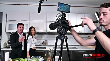 Playful TV Presenter Monika Fox Laps Up Spunk After On Set DP Pounding GP3118