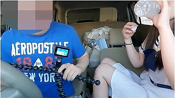 Cute Japanese Idolrich In-car Sex In The Parking Lot . Pleasant Large Amount Of Creampie