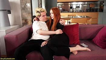 Rough Cuckold Becomes Her First DP Sex