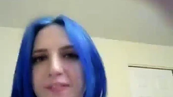 Blue hair and big tits: Amateur, Solo  Webcam Porn