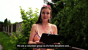 Public Agent - POV blowjob public sex hairy pussy Czech babe