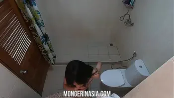 Ultra Skinny Asian Whore Sucks Big White Cock