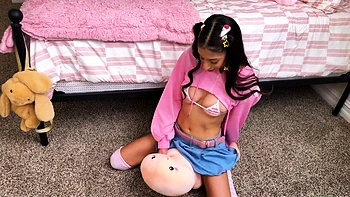 Tiny Pillow Humper Finally Tries a Real Cock - Sona Bella