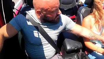 German amateur milf does public car blowjob