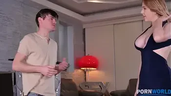 Friends Invited a Escort Lady Scarlett Jones to Fuck their Lonely Bud