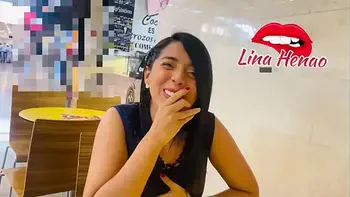 Exhibitionism - My friend makes my toy vibrate in a shopping center until she manages to make me squirt