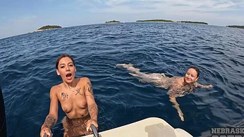 Abbie storm, dora the explorer, makes lesbian love with Vanessa Klein on the boat