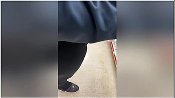 Wife In Transparent Spandex With Visible Peach Panties