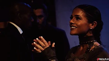 Crazy gangbang fuck with a long-legged brunette Ryan Reid