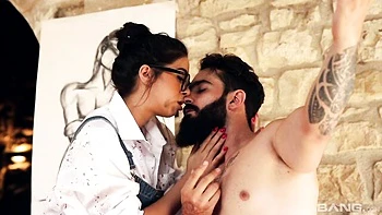 Gorgeous dick-riding session with a busty brunette Julia De Lucia