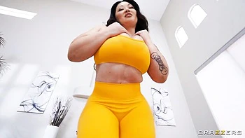 Good busty Asian Tokyo Leigh is jumping on a long hard wiener