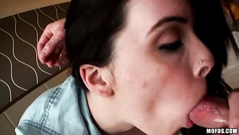 Brunette girlfriend Natalie Heart is enjoying jumping on a long cock