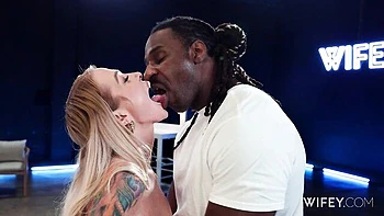 Awesome interracial sex with a long-legged whitey Saint LaRose