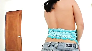 Impressive busty brunette Jasmine Byrne is jumping on a big dick