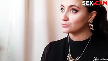 Aesthetic solo sex play with a hot high-heeled brunette girlfriend