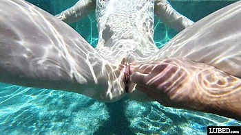 Close-up sex in the cowgirl pose with an oiled teen Gracey Fox