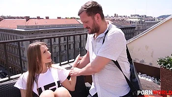 Watch petite teen babe Stella Flex spread her endless legs for thick dick GP906