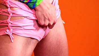 Lovely Amateur teen brunette masturbating outdoor