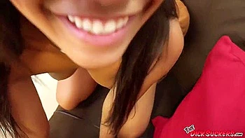 Hot Black Teen 18+ Sucks Pink Loppy Balls