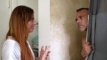 Rich guy Stella Luxx fucked in doggy style with her long hair down