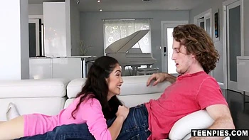 Slender Teen 18+ Wench With Wonderful Natural Rack Gets Creampied By A Dorky Dude