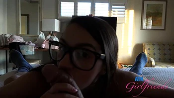Summer Renee looking so fine in glasses sucking and jerking off your cock POV: Porn