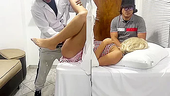 Beautiful Wife Checked By Perverted Gynecologist Doctor Who Wants To Fuck Her Next To Her Dumb Husband Who Trusts The Doctor