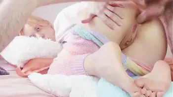 Teen stepdaughter getting anal creampie in her tight hole