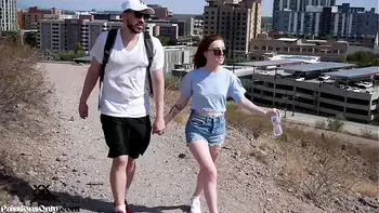 Hiking date with petite redhead spinner