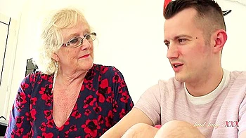 Busty 66yo Gilf Mrs. Claire Catches Her Stepsons Friend In Her Bed