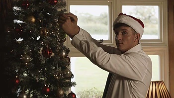 Hot christmas stocking footjob with busty milf Cassie Clarke